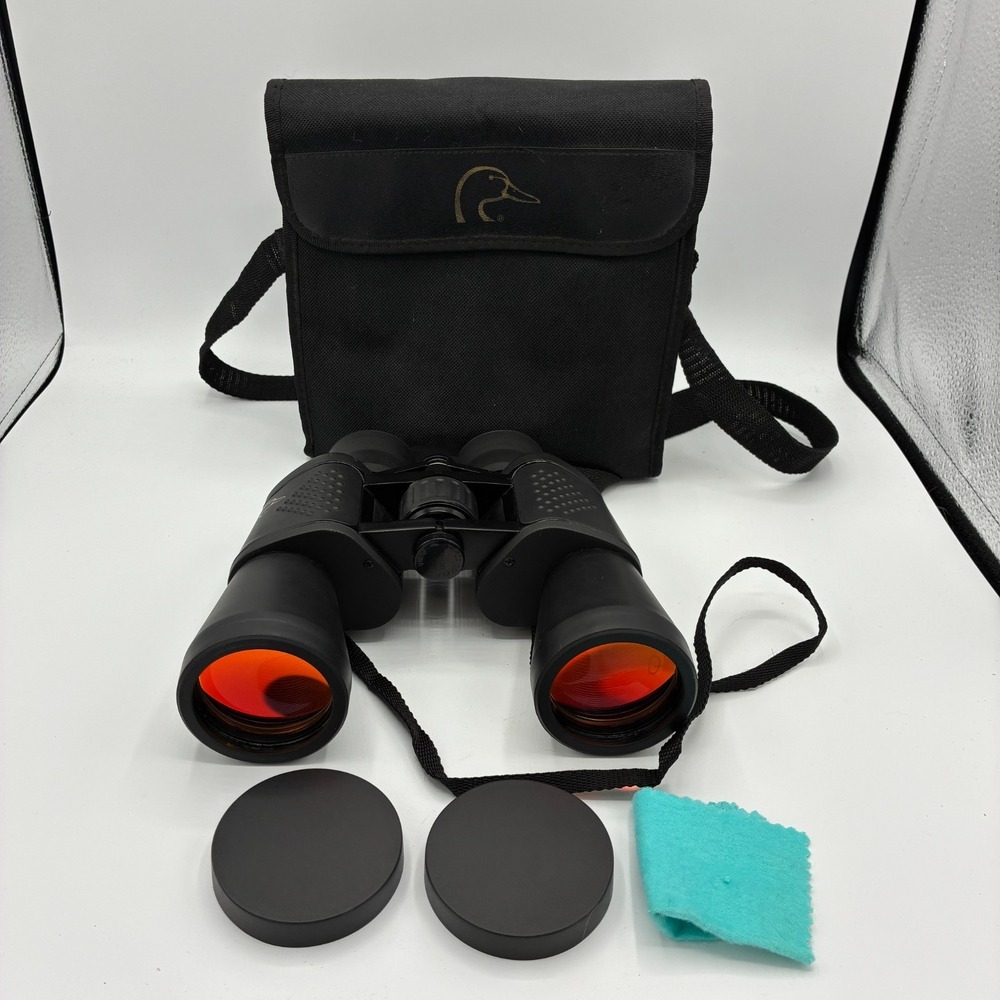Ducks Unlimited Binoculars 10x50WA Wide Angle Case Lens Caps Complete